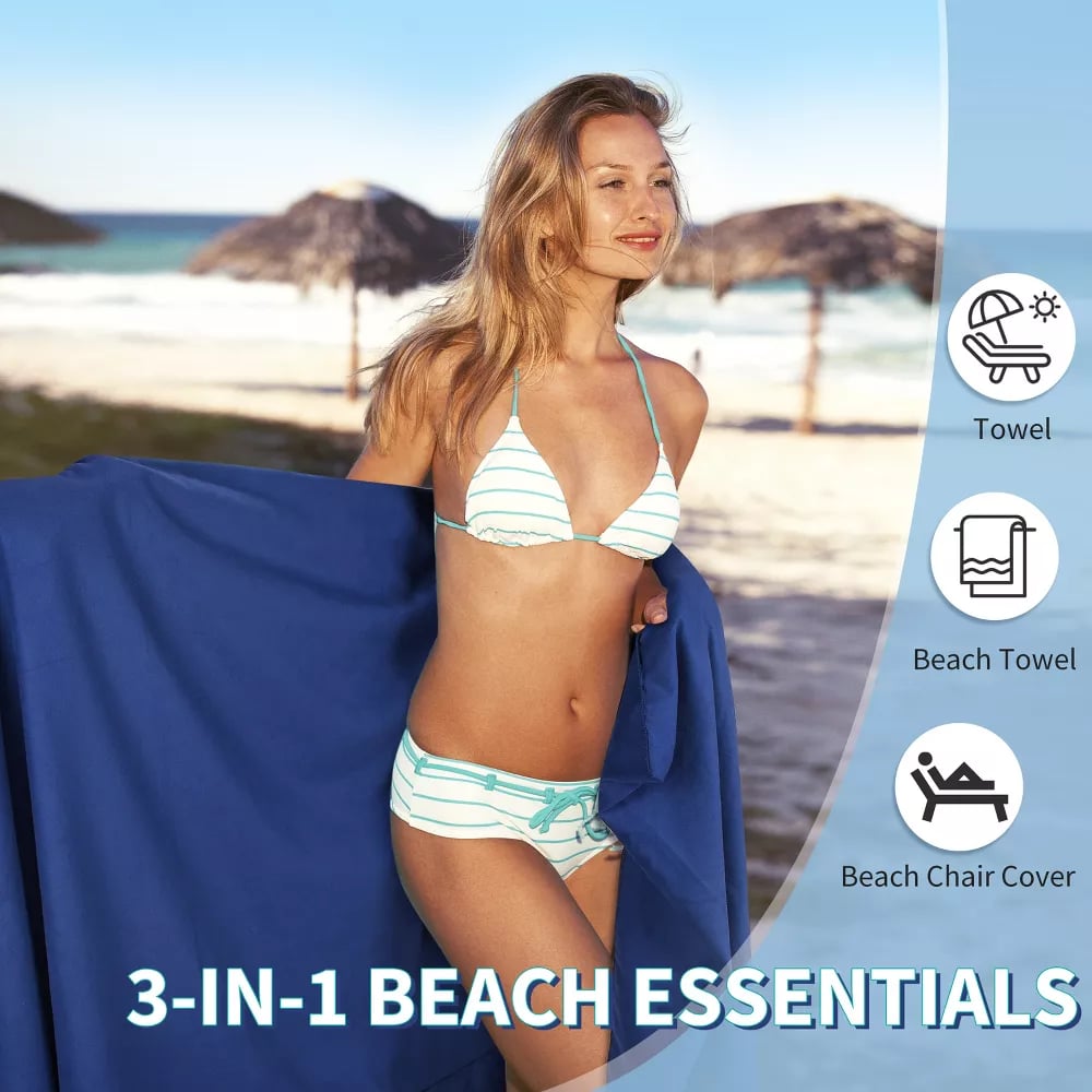 🏖️🌞Toalla para tomar el sol en bolsa con bolsillos de almacenamiento💦-ES