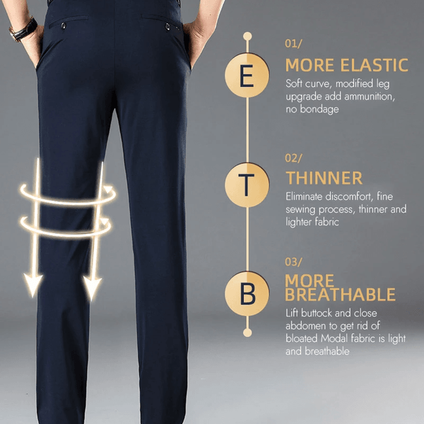 Pantalones clásicos de alta elasticidad para hombre en oferta-ES