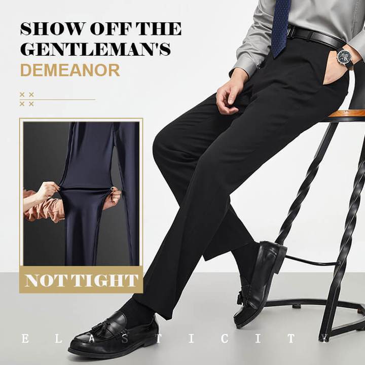 Pantalones clásicos de alta elasticidad para hombre en oferta-ES