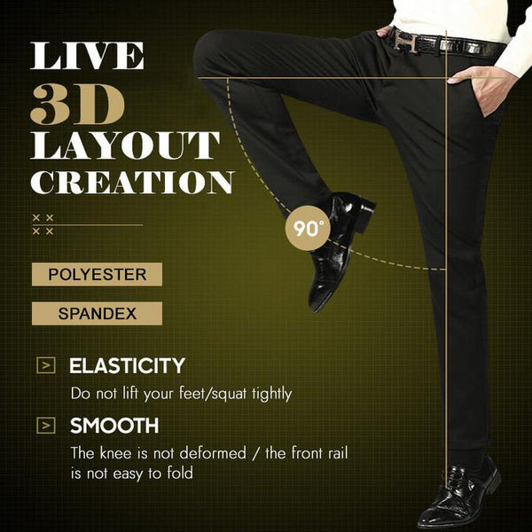 Pantalones clásicos de alta elasticidad para hombre en oferta-ES