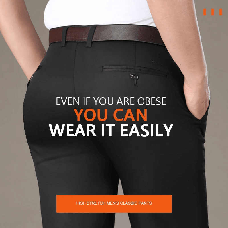 Pantalones clásicos de alta elasticidad para hombre en oferta-ES