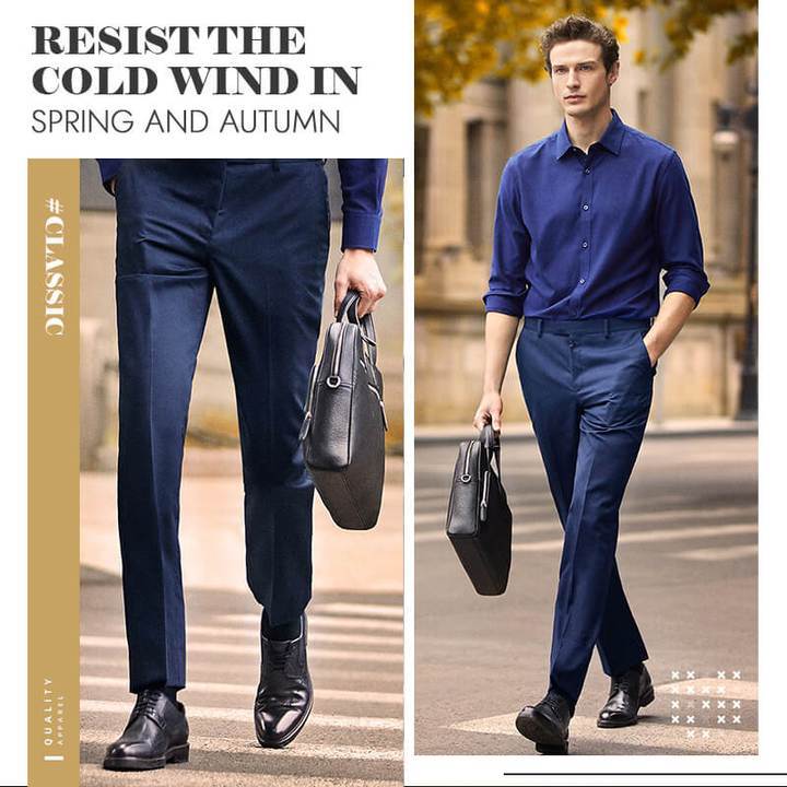 Pantalones clásicos de alta elasticidad para hombre en oferta-ES