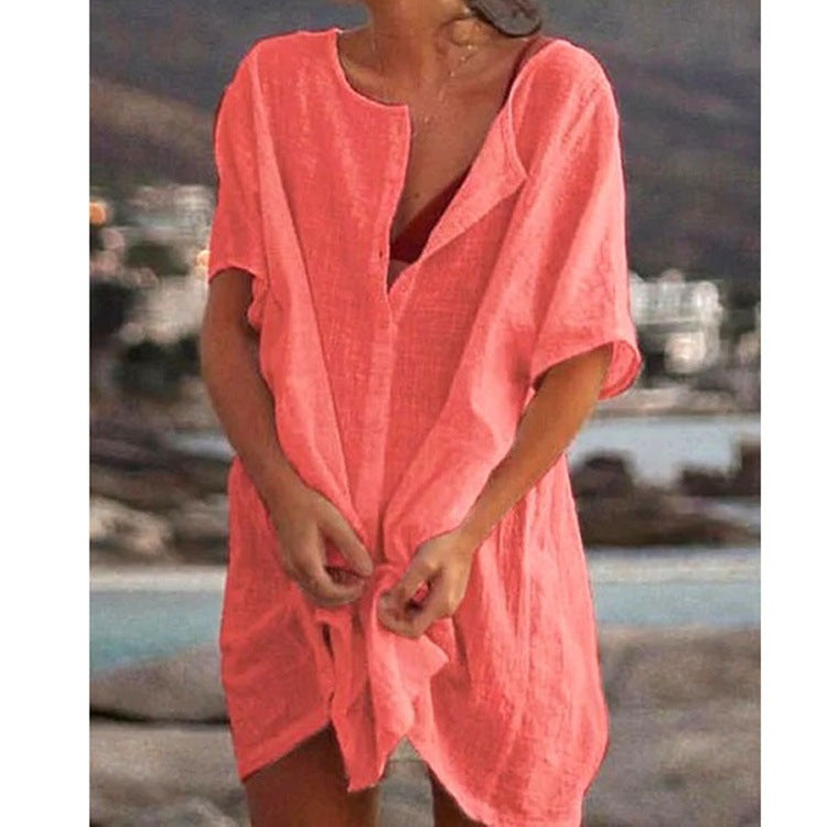 💁♀️Kuum soodusmüük 🔥 Naiste puuvillane ja linane lahtine pikk särk (S-8XL)