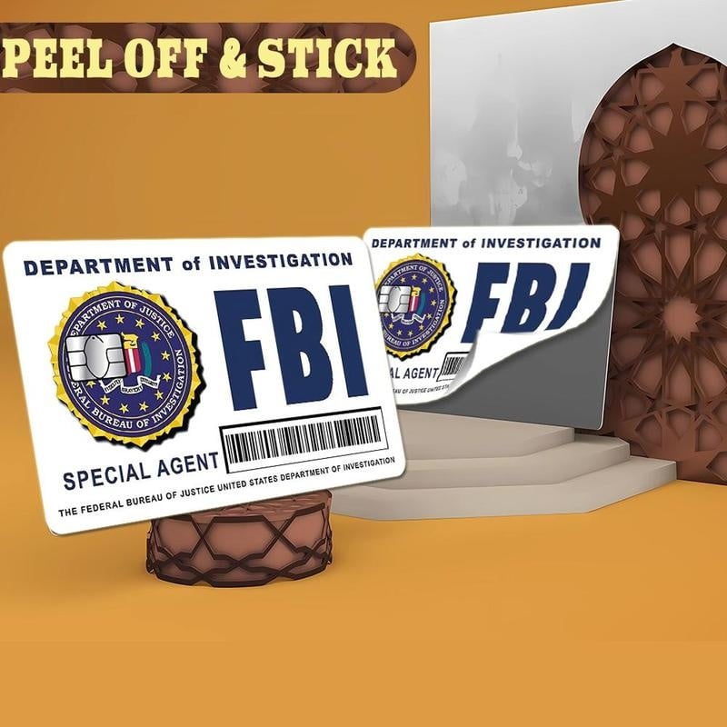 🔥Paket skinov za kartico tajnega agenta: dizajni FBI/ICE • Cosplay in darilne nalepke-SI