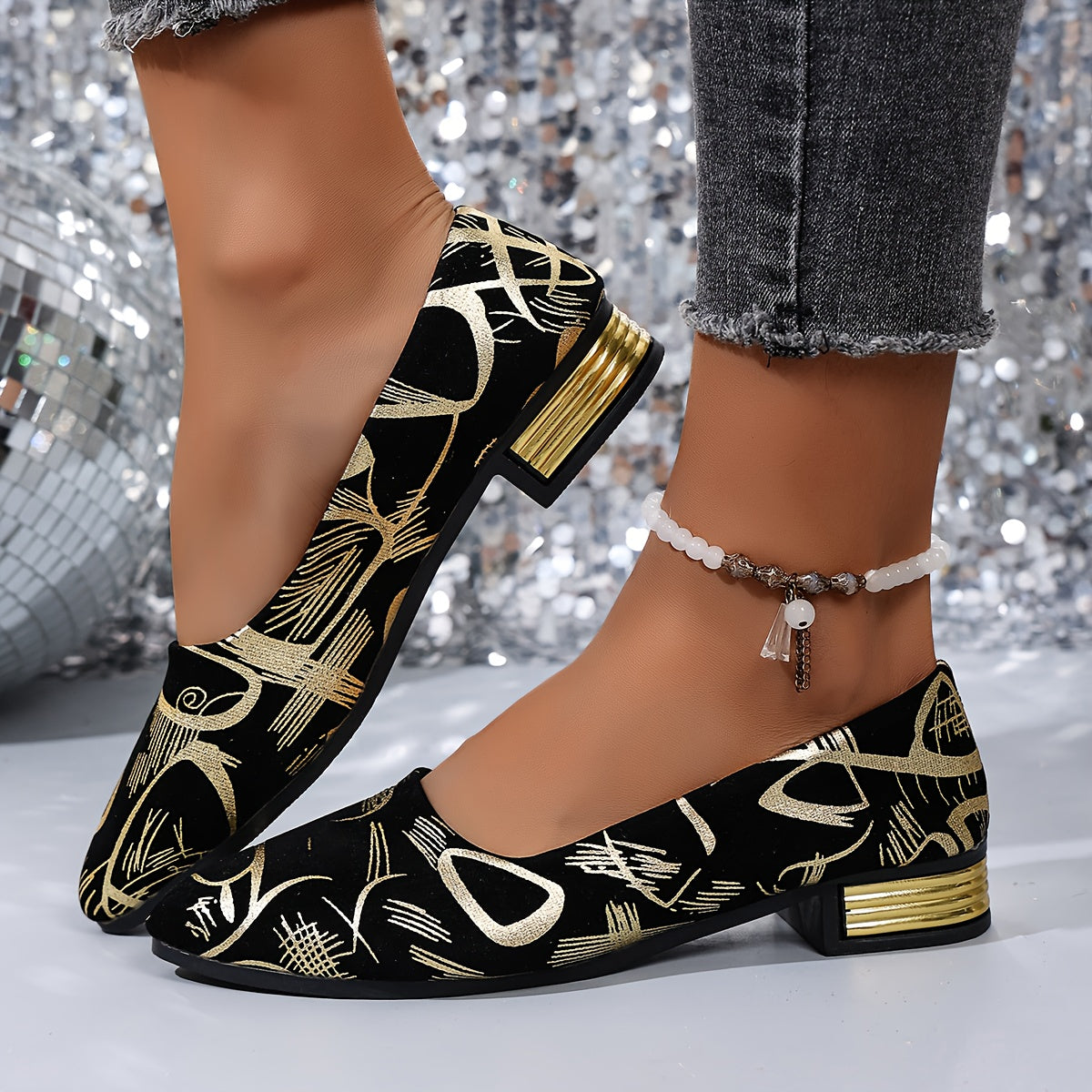 Zapatos de tacón bajo de moda para mujer-ES