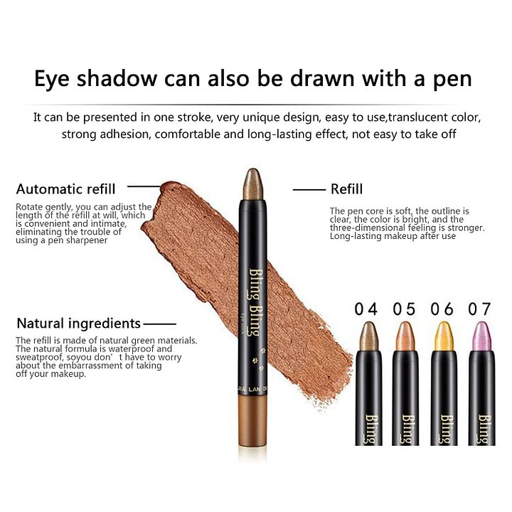 Μολύβι 15 χρωμάτων Highlighter Eyeshadow Pencil Αδιάβροχο Glitter Eye Shadow Στυλό ματιών