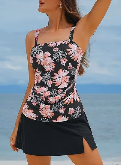 🔥👙Γυναικεία μαγιό tankini δύο τεμαχίων με εφέ αδυνατίσματος στην κοιλιά-GR