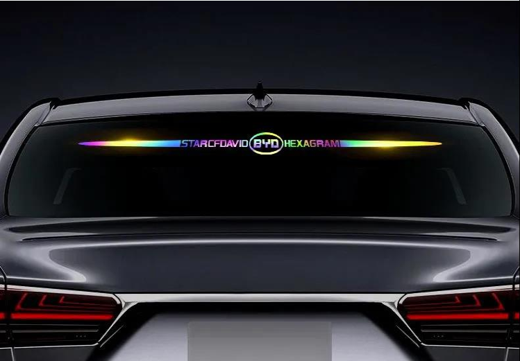3D spalvoti lazeriu atspindintys automobilių lipdukai, 4 vnt.-LT