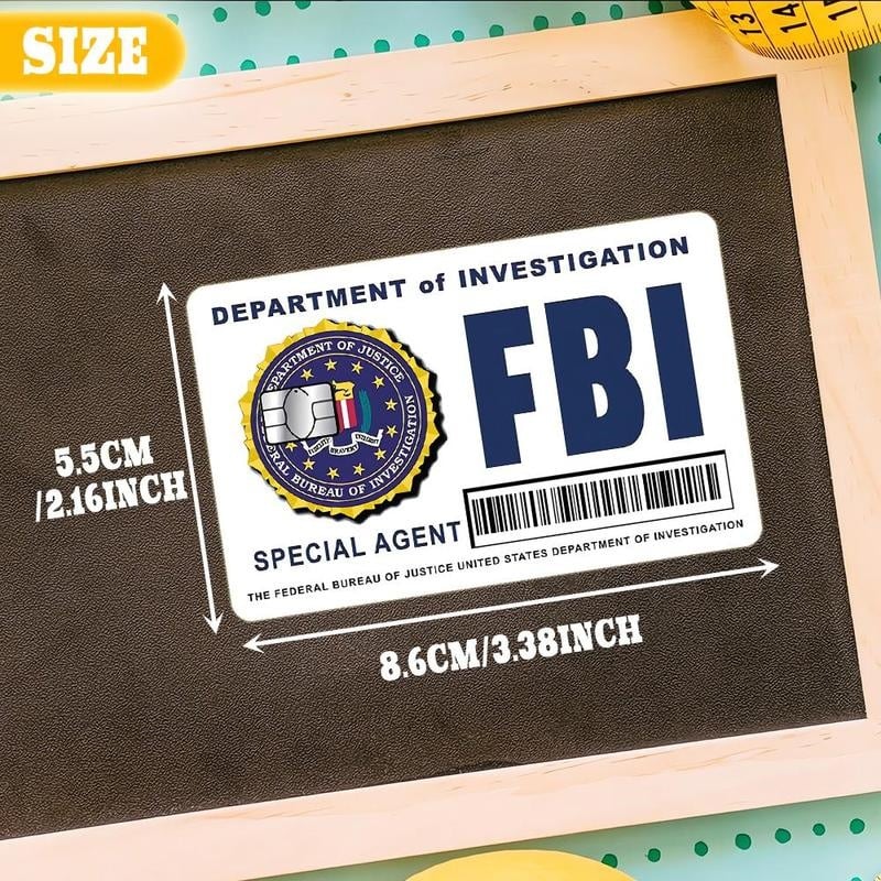🔥Paket skinov za kartico tajnega agenta: dizajni FBI/ICE • Cosplay in darilne nalepke-SI
