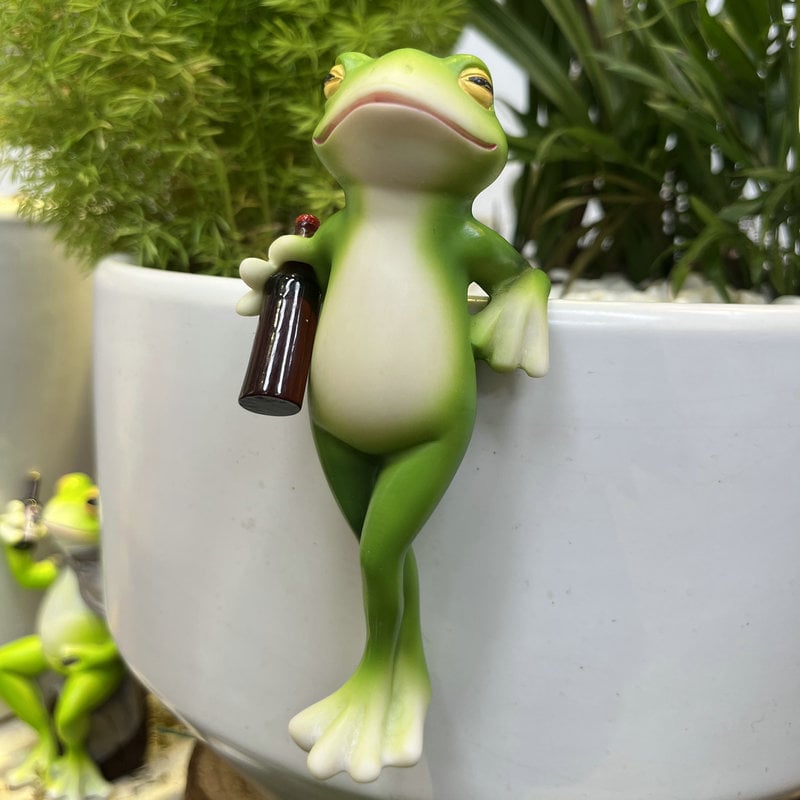 🔥 IŠPARDAVIMAS 🐸🍷 Kabantis vazono papuošalas – varlė-LT