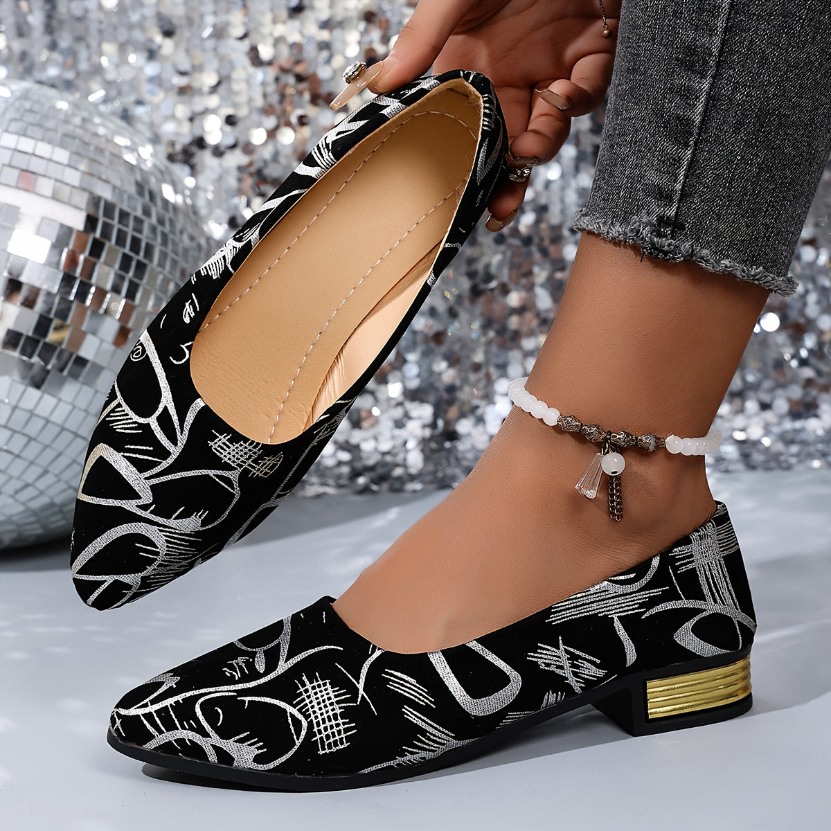 Zapatos de tacón bajo de moda para mujer-ES