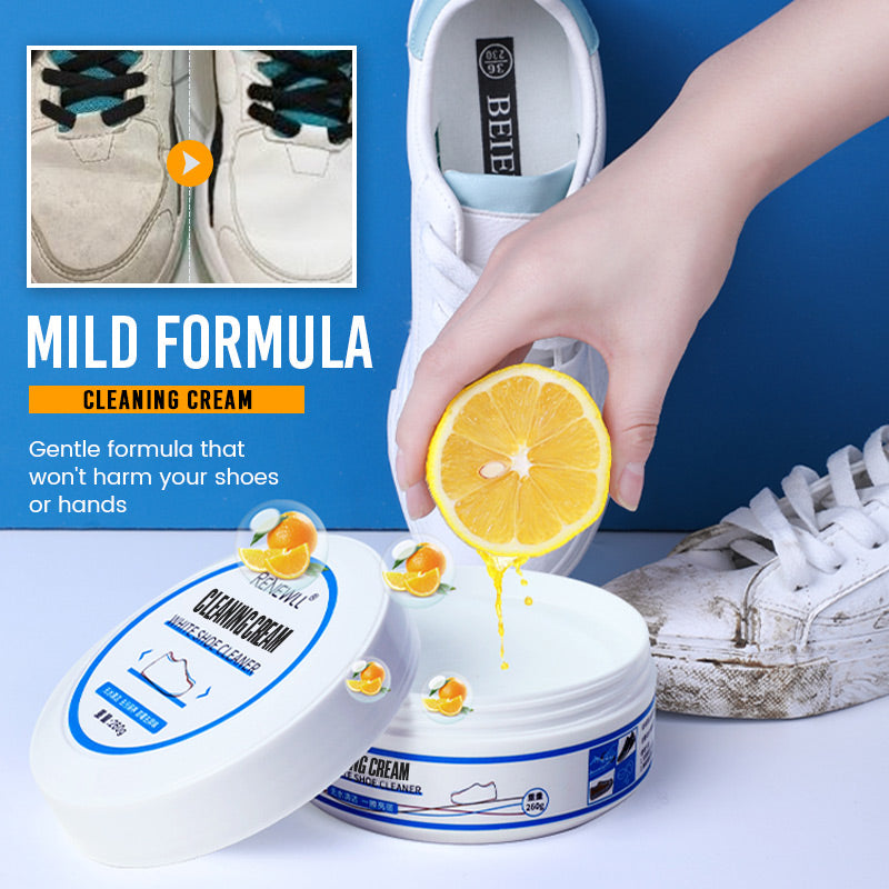 Crema para limpiar zapatos blancos - Esponja limpiadora gratis-ES