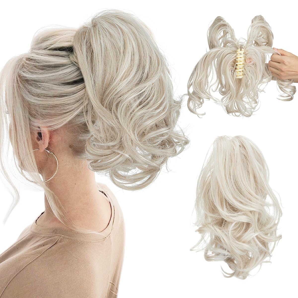 ✨Extensiones de cabello con garras y colas de caballo para damas-ES