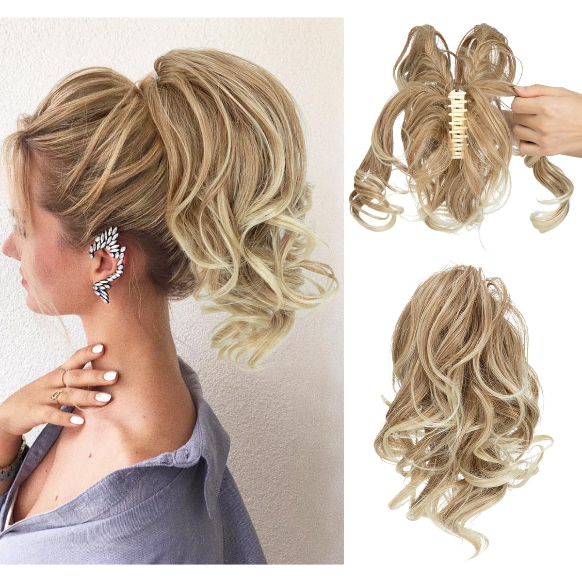 ✨Extensiones de cabello con garras y colas de caballo para damas-ES