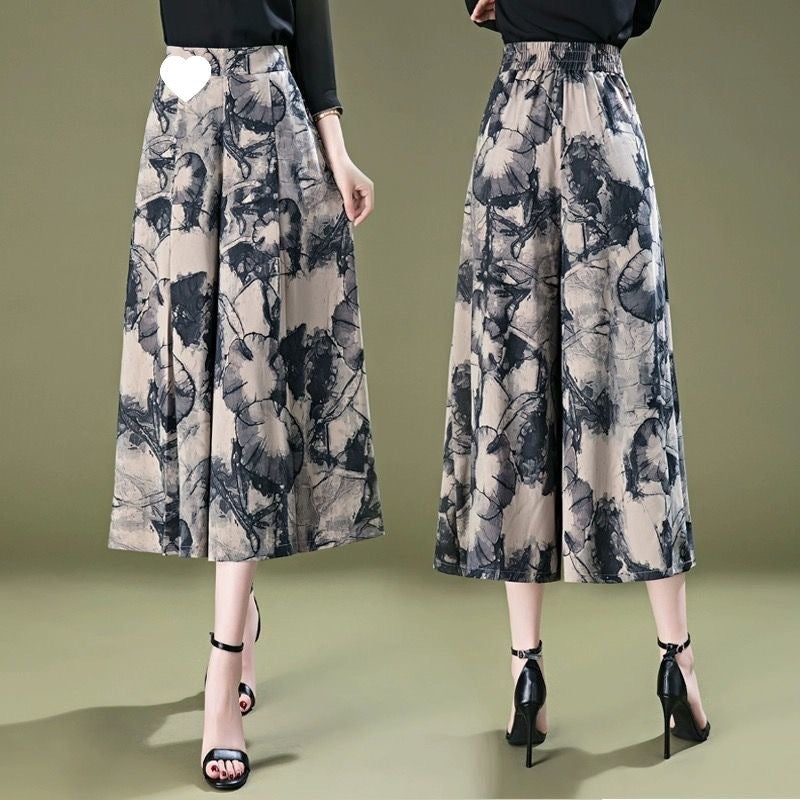 Pantalones anchos de gasa elegantes para mujer-ES