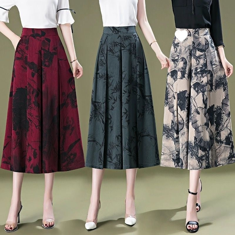 Pantalones anchos de gasa elegantes para mujer-ES