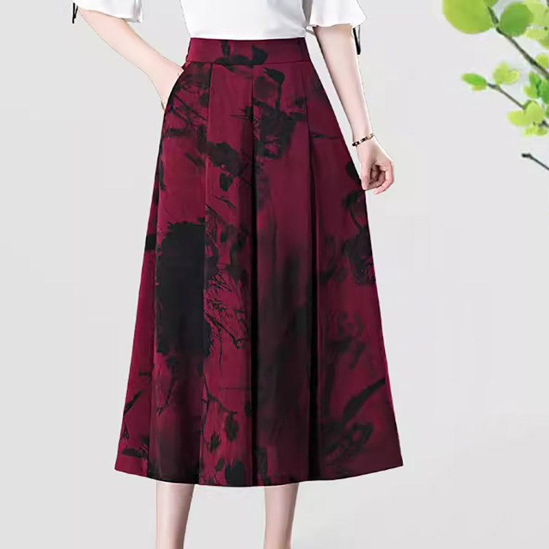 Pantalones anchos de gasa elegantes para mujer-ES