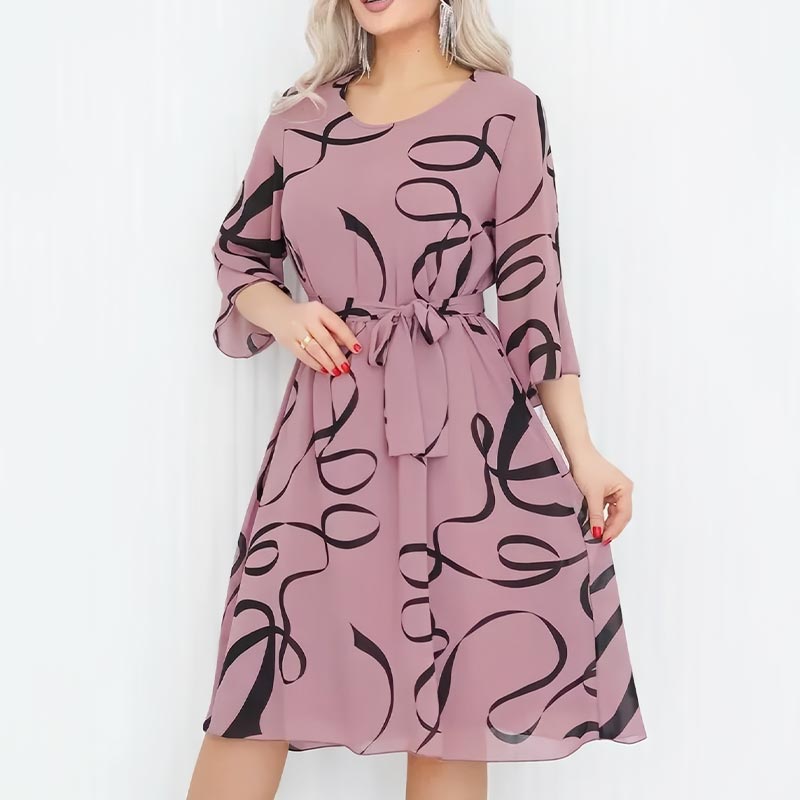 🌸Elegantiška laisva midi suknelė su rankogaliais-GR