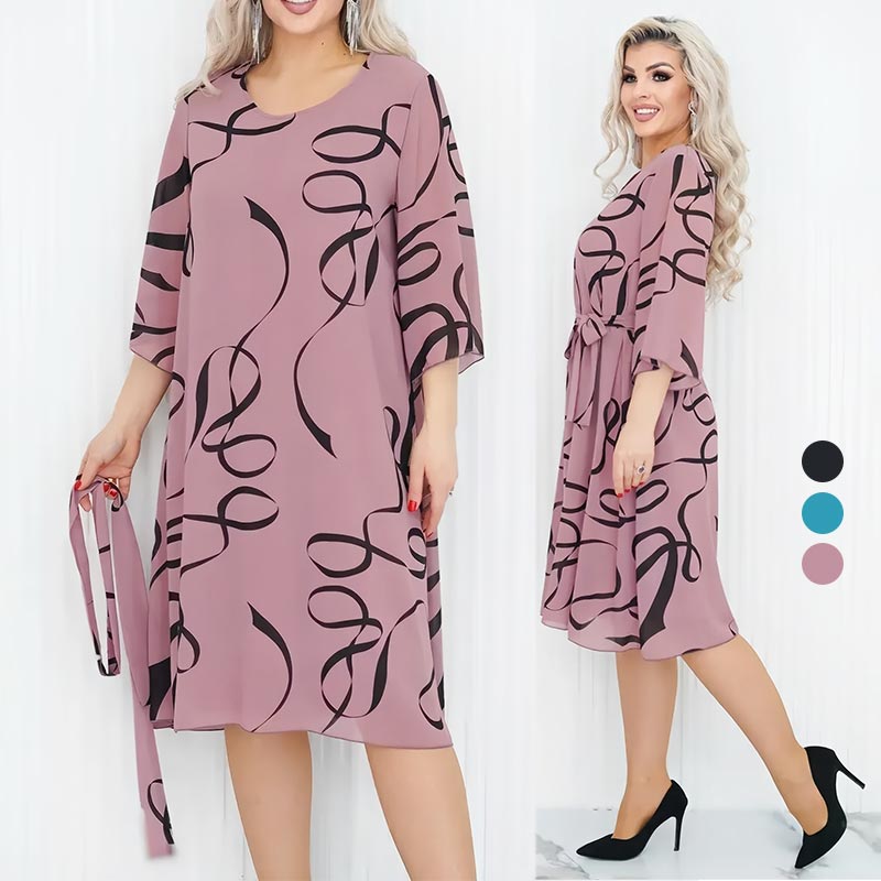 🌸Elegantiška laisva midi suknelė su rankogaliais-GR