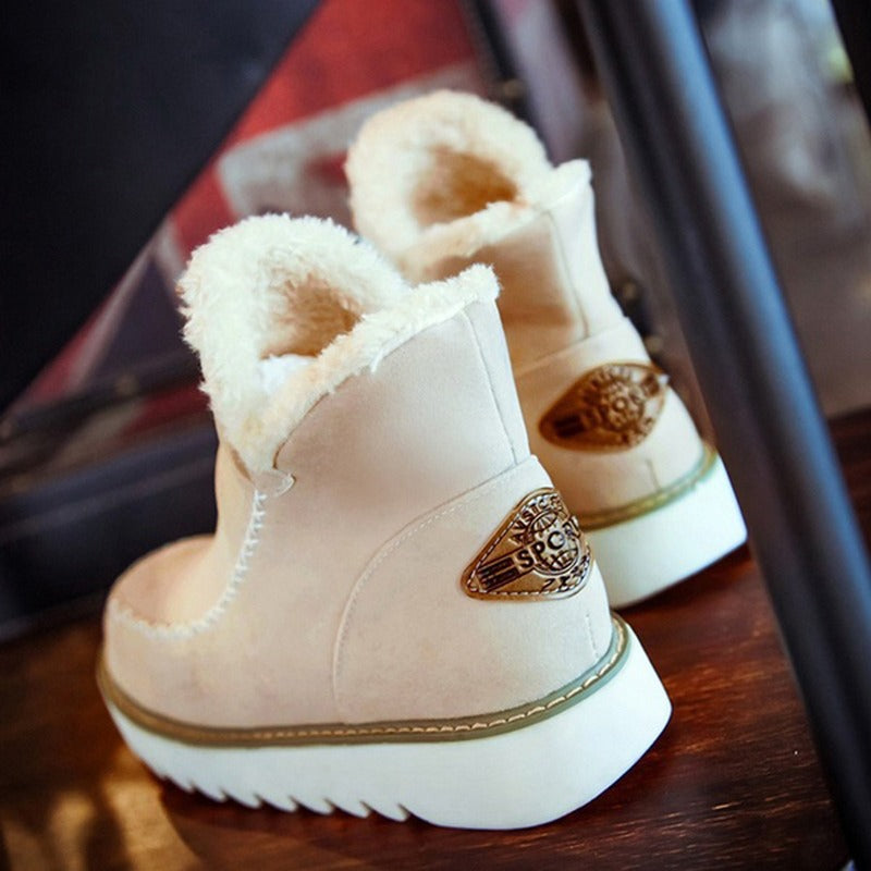 Botas de nieve clásicas hasta el tobillo para mujer con suela antideslizante-ES