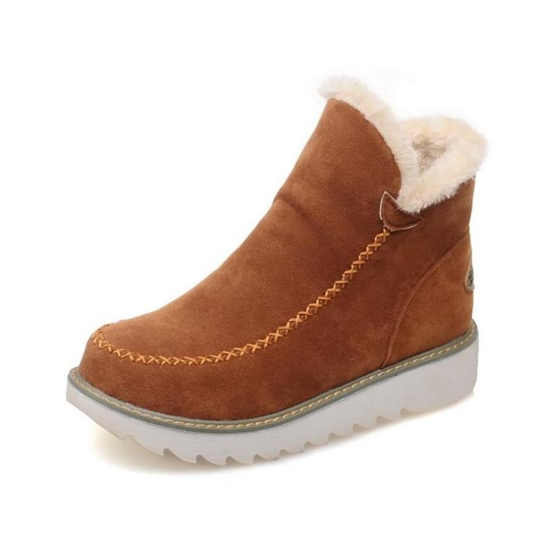 Botas de nieve clásicas hasta el tobillo para mujer con suela antideslizante-ES