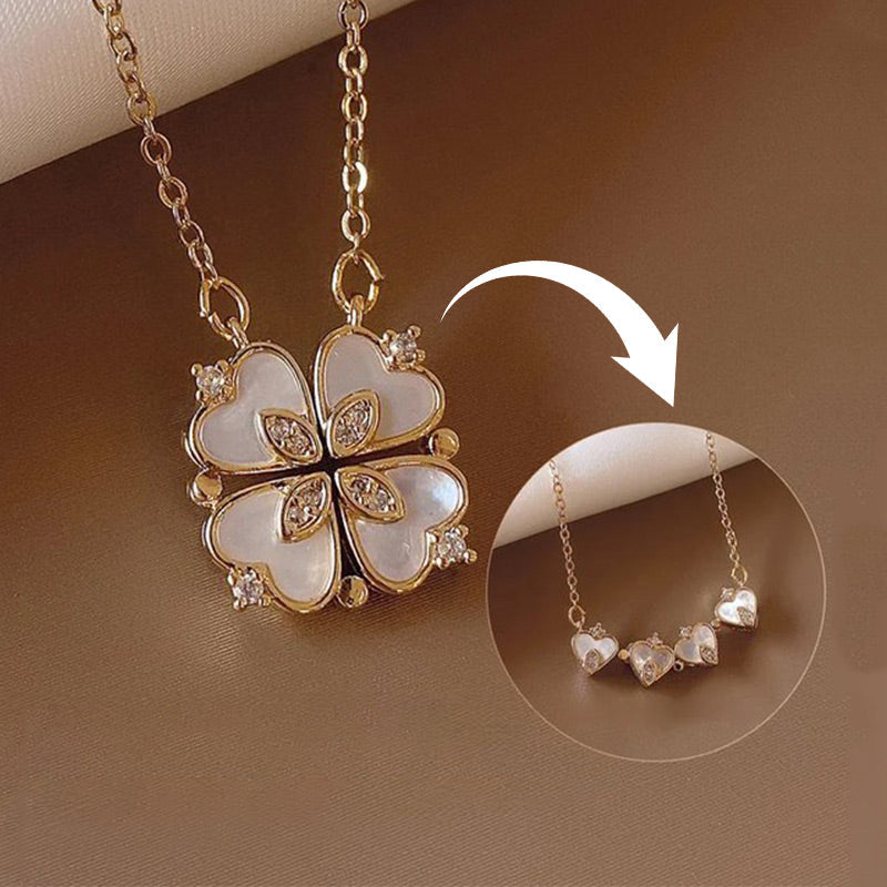 Collar con micro engaste de perlas y circonitas, forma cuarto de concha-ES