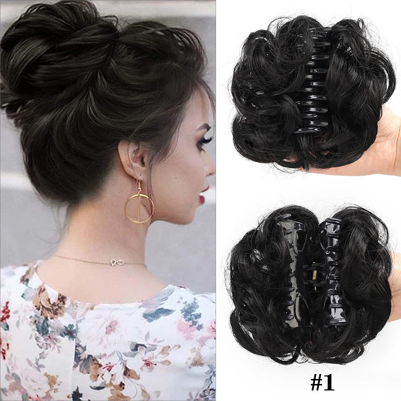Peluca con clips para cabello natural-ES