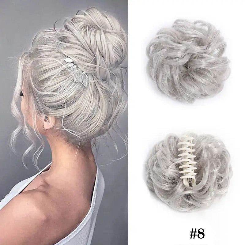 Peluca con clips para cabello natural-ES