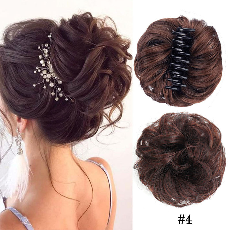Peluca con clips para cabello natural-ES