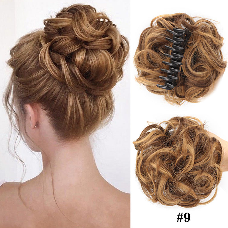 Peluca con clips para cabello natural-ES