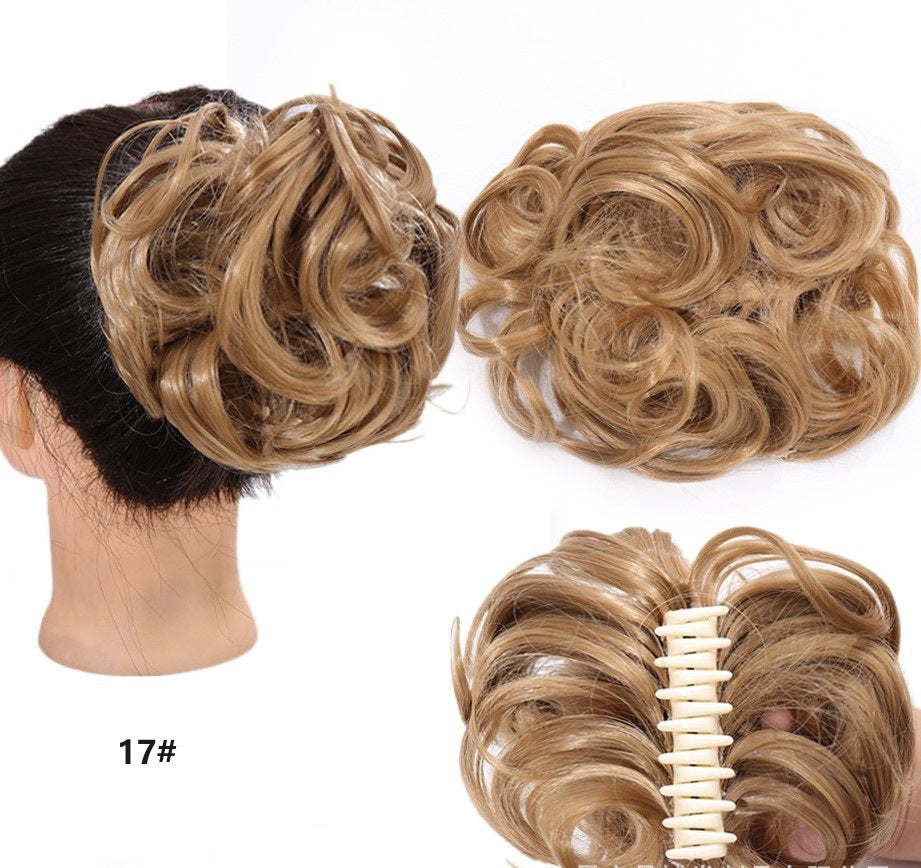 Peluca con clips para cabello natural-ES