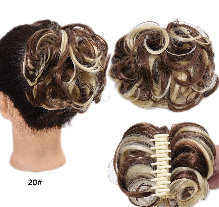 Peluca con clips para cabello natural-ES