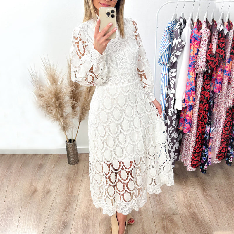 🛍️ Pikkade varrukatega elegantne pitskleit naistele-EE