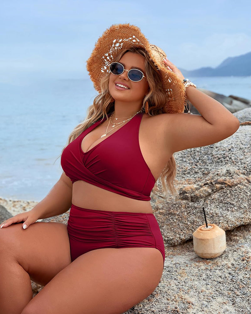 🔥👙Tummy Control Swimwear Modest Bikini s visokim pasom-SK