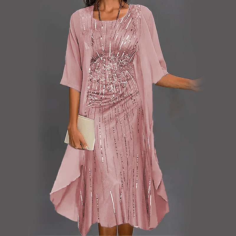 🔥👗Elegantiškos dviejų dalių gėlėtos šifono suknelės-LT