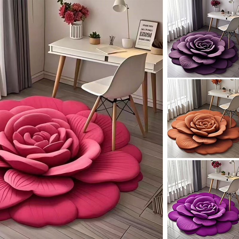 🔥 Καυτές εκπτώσεις🌺 Χαλάκι δαπέδου Floral Λούτρινο και Γη Διατόμων-GR