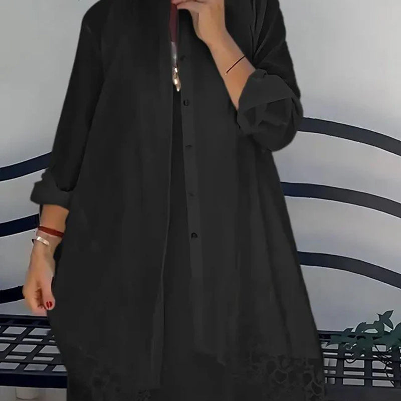 🌸🎗️Vestido sin mangas y suéter de encaje para mujer-ES