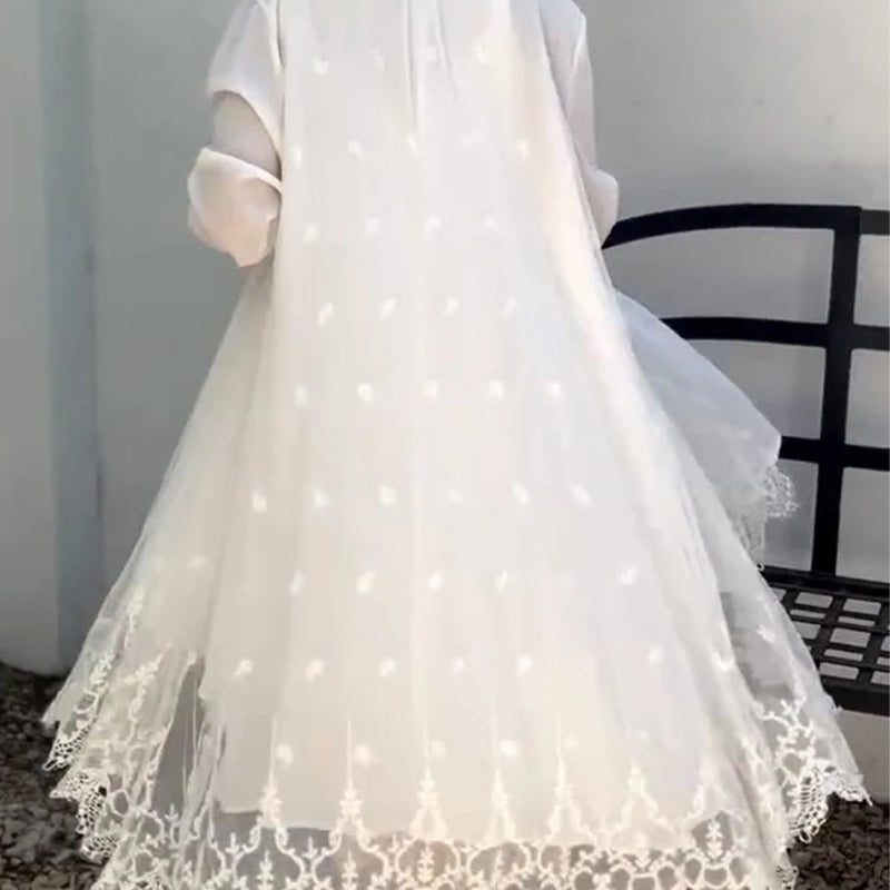🌸🎗️Vestido sin mangas y suéter de encaje para mujer-ES