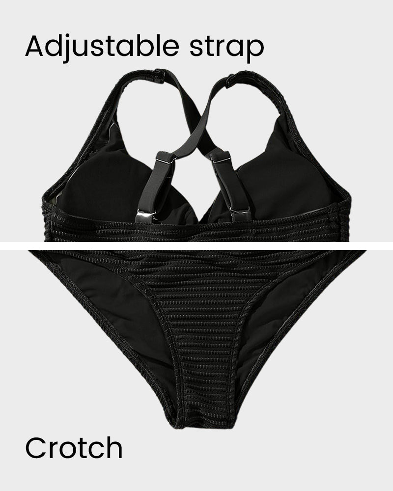 Conjunto de bikini de cintura alta-ES
