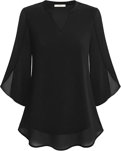 Camisa de gasa con cuello en V-ES