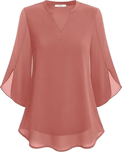 Camisa de gasa con cuello en V-ES