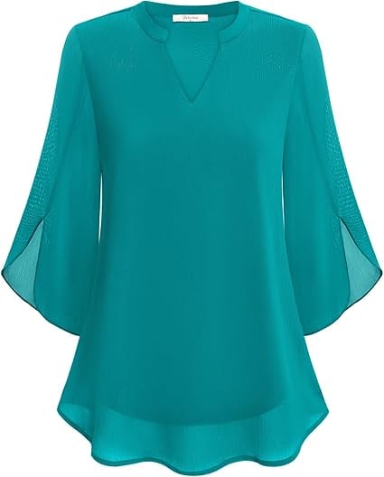 Camisa de gasa con cuello en V-ES