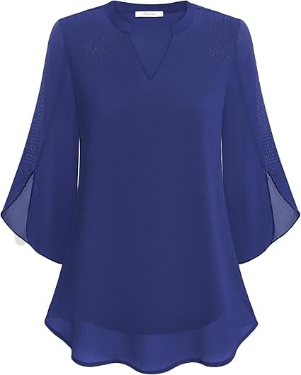 Camisa de gasa con cuello en V-ES