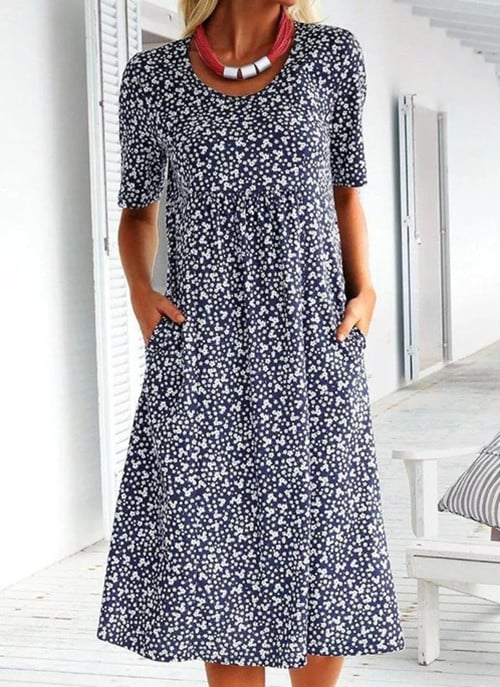 🎁2025 Hot New Year Sale🎁 Vestido casual de mujer con escote en punta (8 colores con bolsillos).