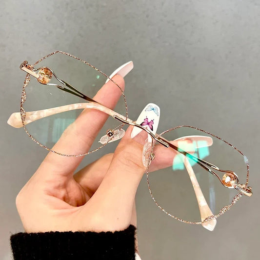 Gafas antirreflejos para mujer con montura de diamante y protección contra la luz azul-ES