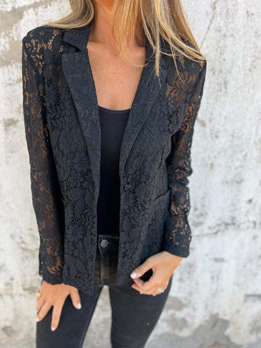 Chaqueta de malla de encaje continuo-ES