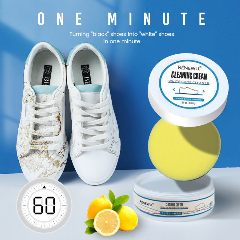 Crema para limpiar zapatos blancos - Esponja limpiadora gratis-ES