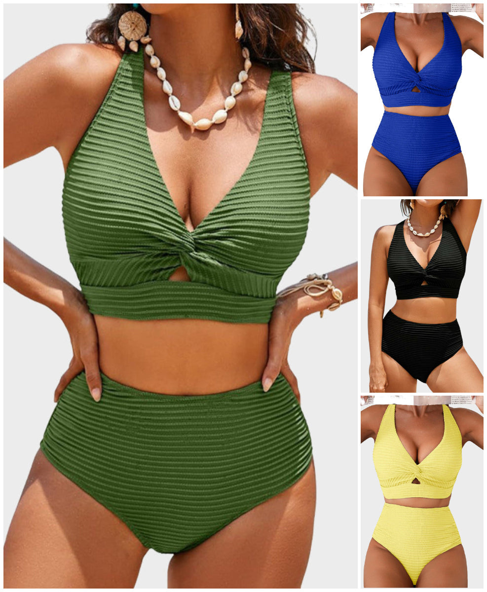 Conjunto de bikini de cintura alta-ES
