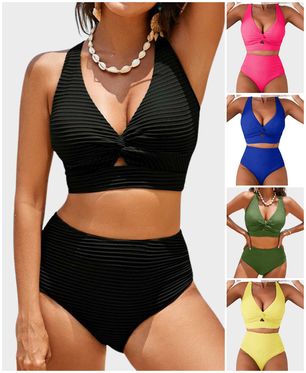Conjunto de bikini de cintura alta-ES