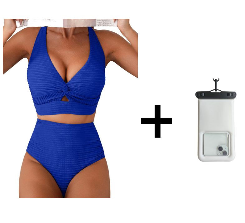 Conjunto de bikini de cintura alta-ES